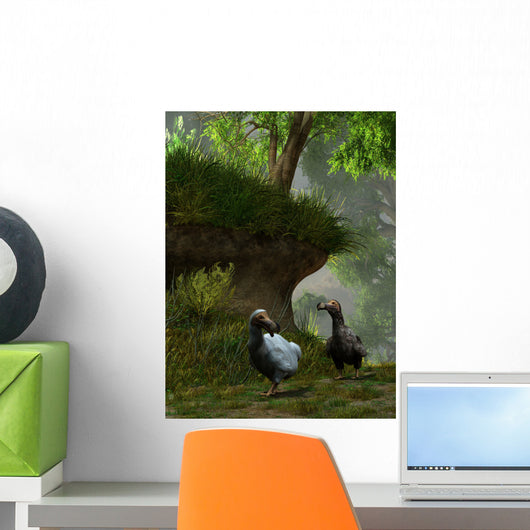 Pair Dodo Birds Waddle Wall Decal