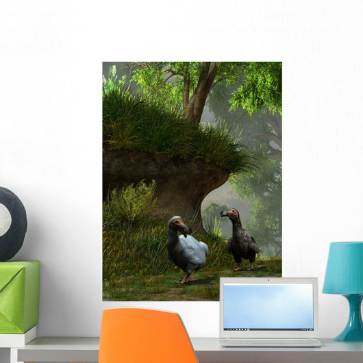 Pair Dodo Birds Waddle Wall Decal