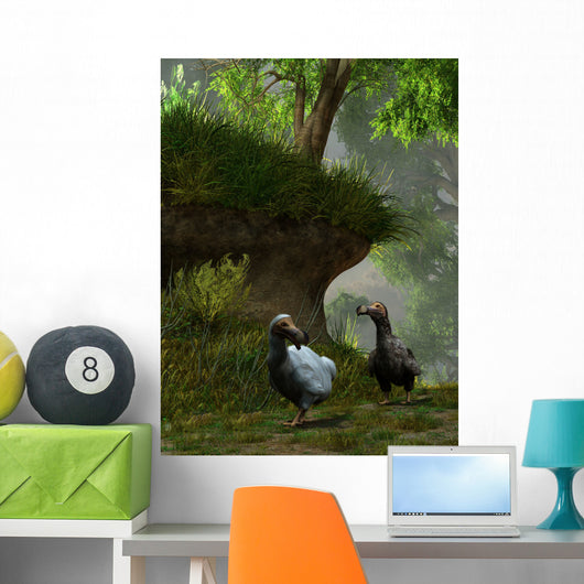 Pair Dodo Birds Waddle Wall Decal