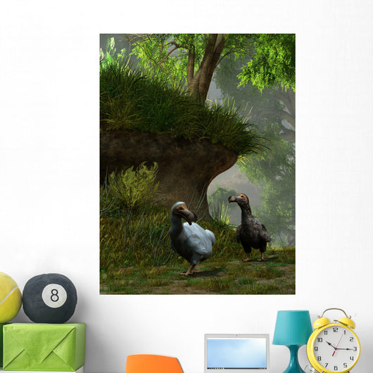 Pair Dodo Birds Waddle Wall Decal