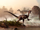 Pair Velociraptors Patrol Shore Wall Decal