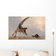 Velociraptor Chasing Rat Sized Wall Decal