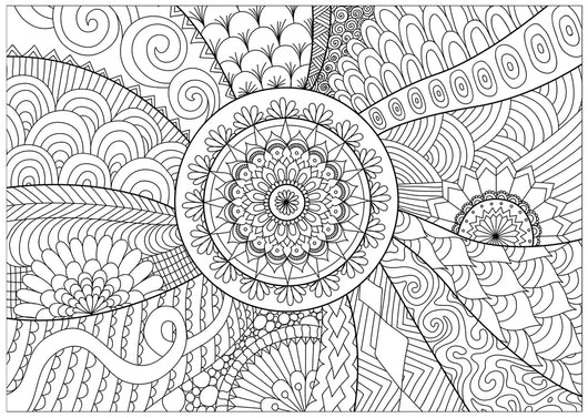 Flowers and Mandalas Coloring Page Decal