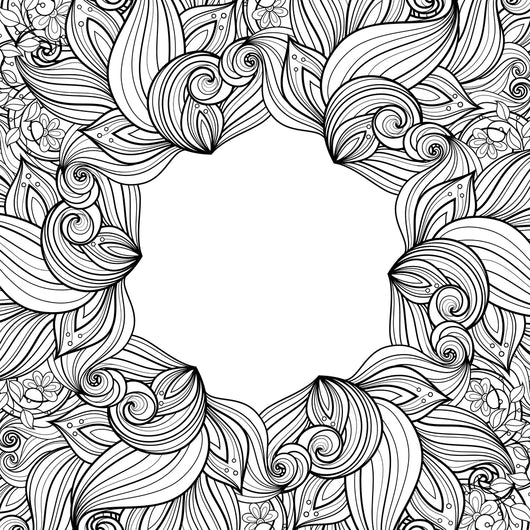Custom Floral Leaf Coloring Page Decal