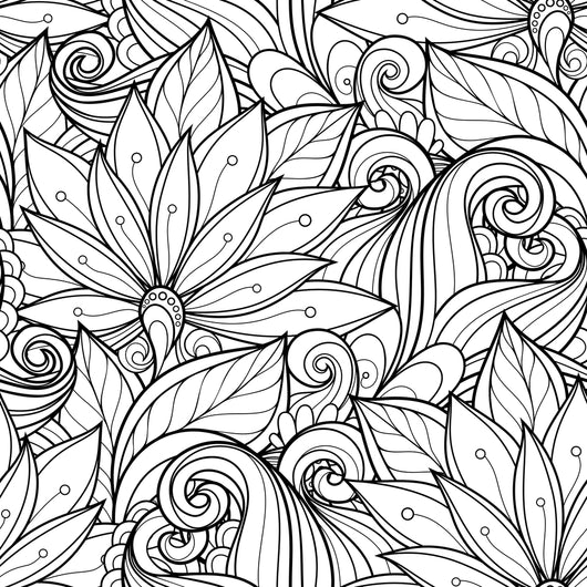 Floral Pattern Coloring Page Decal