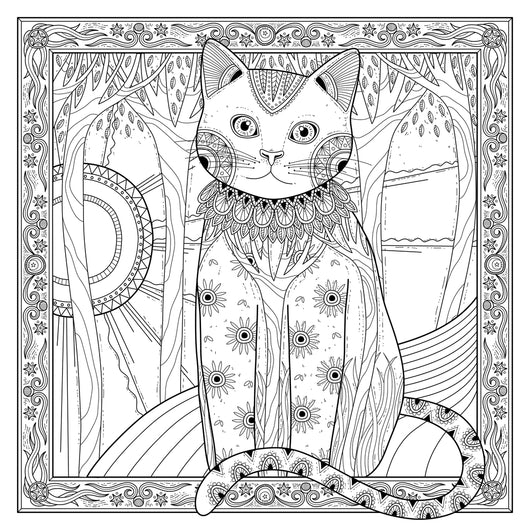Elegant Cat Coloring Page Decal