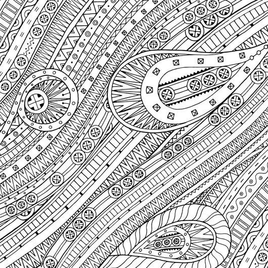 Seamless Detailed Doodle Coloring Page Decal