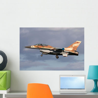 Israeli Air Force F-16b Wall Decal shown on a wall