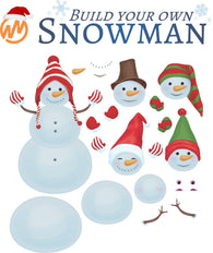 Build Your Own Snowman Peel and Stick Decal