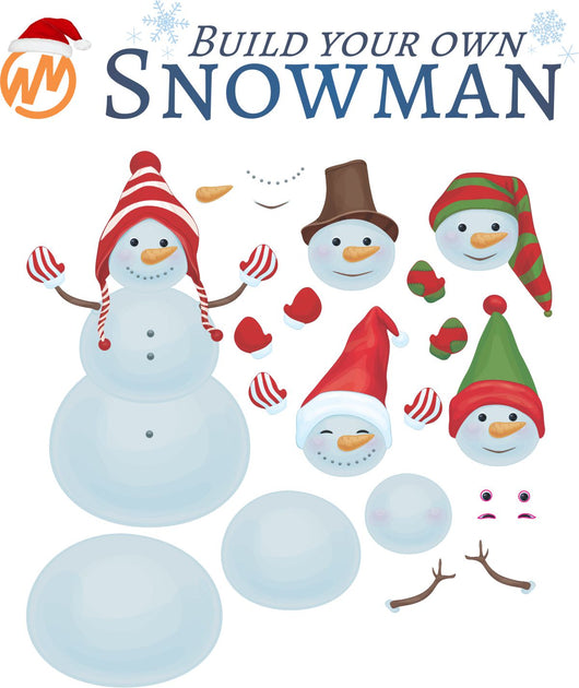 Build Your Own Snowman Peel and Stick Decal