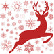 Red Dancing Deer Wall Decal Sticker Set Wall Decal