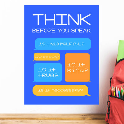 Think Before You Speak Classroom Wall Decal
