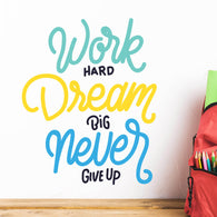 Work Hard Classroom Wall Decal