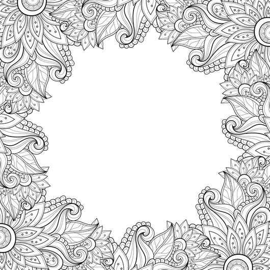 Custom Abstract Floral Coloring Page Decal