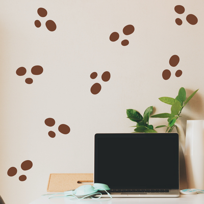 Brown Doodle Dot Nursery Wall Decals — Organic Peel and Stick Spot Stickers