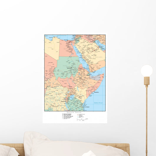 North Western Africa Map Wall Mural