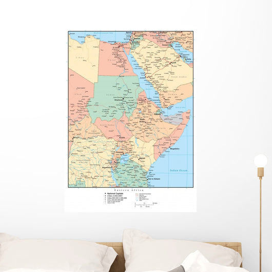 North Western Africa Map Wall Mural