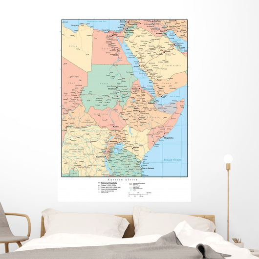 North Western Africa Map Wall Mural