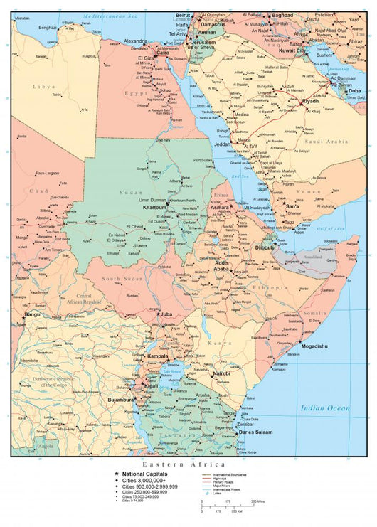 North Western Africa Map Wall Mural