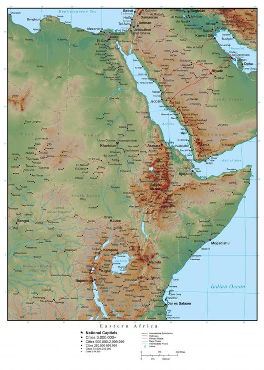North Western Africa Map Wall Mural
