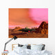 Ufo Landing Desert Landscape Wall Decal