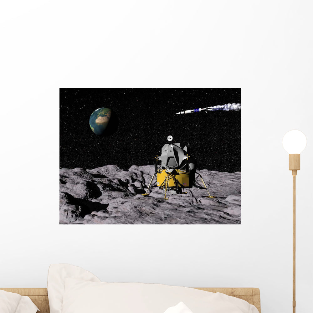 Apollo Surface Moon with Wall Decal Design 1 - WallMonkeys.com ...