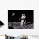 Astronaut Moon with Earth Wall Decal
