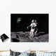 Astronaut Moon with Earth Wall Decal