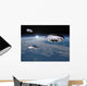 Three Ufo's Flying above Wall Decal