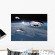 Three Ufo's Flying above Wall Decal