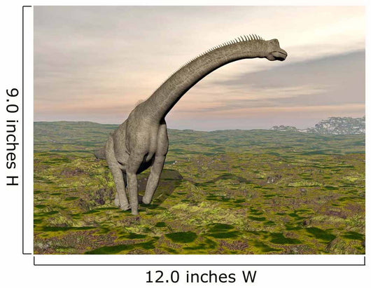 Brachiosaurus Dinosaur Walking Grassy Wall Decal
