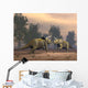 Confrontation between Two Triceratops Wall Decal