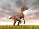 Velociraptor Dinosaur Standing Yellow Wall Decal