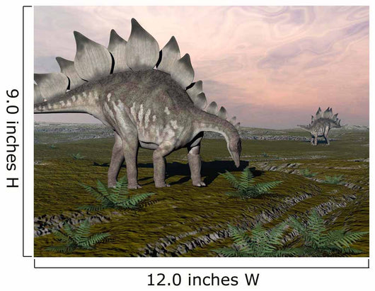 Stegosaurus Dinosaurs Grazing Plants Wall Decal