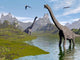 Brachiosaurus Dinosaurs Walking Stream Wall Decal