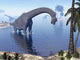 Brachiosaurus Dinosaur Walking Water Wall Decal