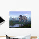 Two Nedoceratops Dinosaurs Walking Wall Decal