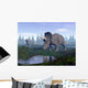 Two Nedoceratops Dinosaurs Walking Wall Decal
