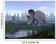 Two Nedoceratops Dinosaurs Walking Wall Decal