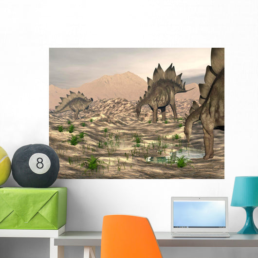 Stegosaurus Dinosaurs Searching for Wall Decal
