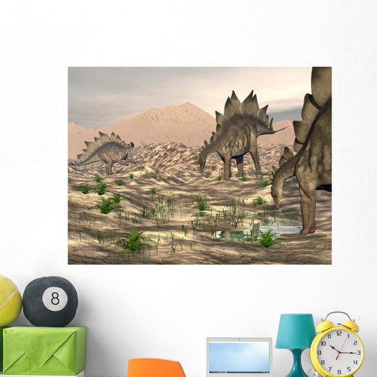 Stegosaurus Dinosaurs Searching for Wall Decal