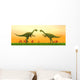 Two Gigantoraptor Dinosaurs Fighting Wall Decal