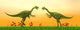 Two Gigantoraptor Dinosaurs Fighting Wall Decal