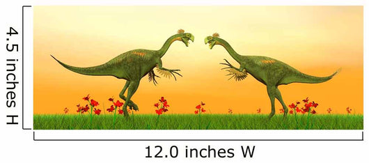 Two Gigantoraptor Dinosaurs Fighting Wall Decal