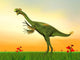 Gigantoraptor Dinosaur Green Grass Wall Decal