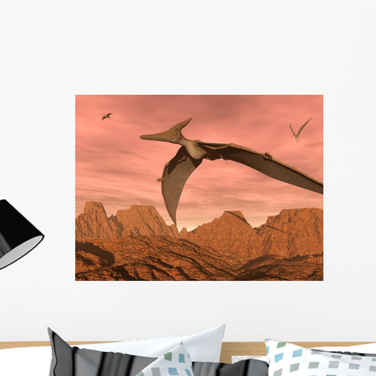 Three Pteranodon Dinosaurs Flying Wall Decal