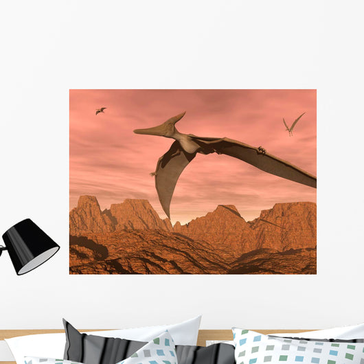 Three Pteranodon Dinosaurs Flying Wall Decal