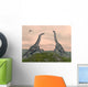 Two Brachiosaurus Dinosaurs Fighting Wall Decal