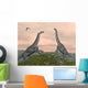 Two Brachiosaurus Dinosaurs Fighting Wall Decal
