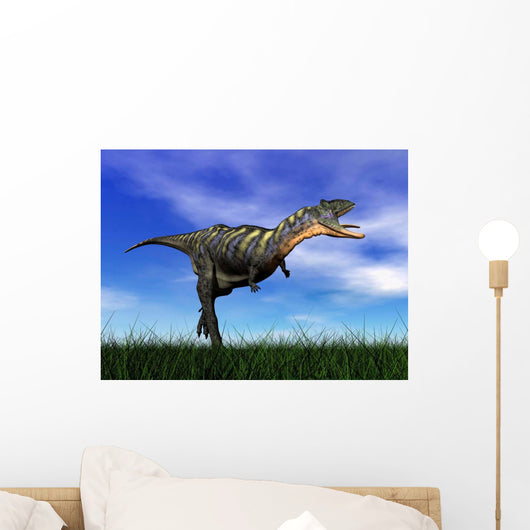 Aucasaurus Dinosaur Running Grass Wall Decal